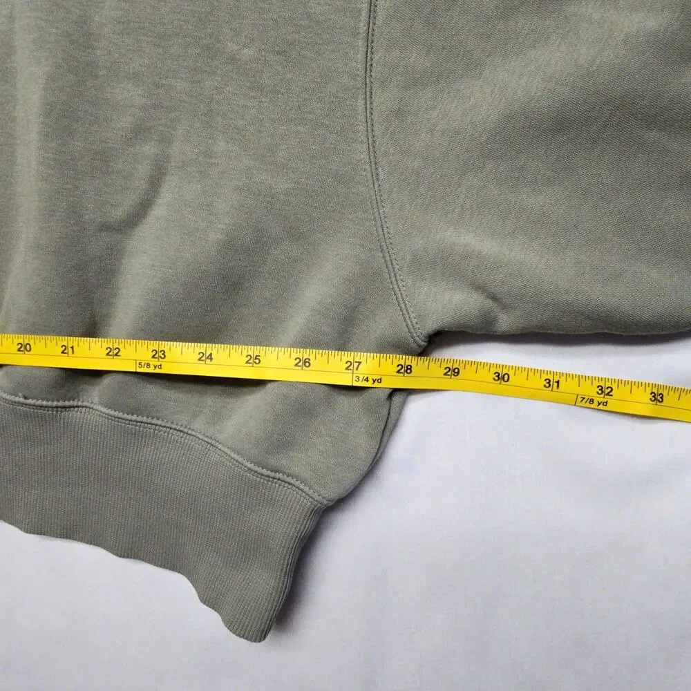 Nike Crew Neck Cropped Sweatshirt Olive Green Womens L Oversized Pullover Casual